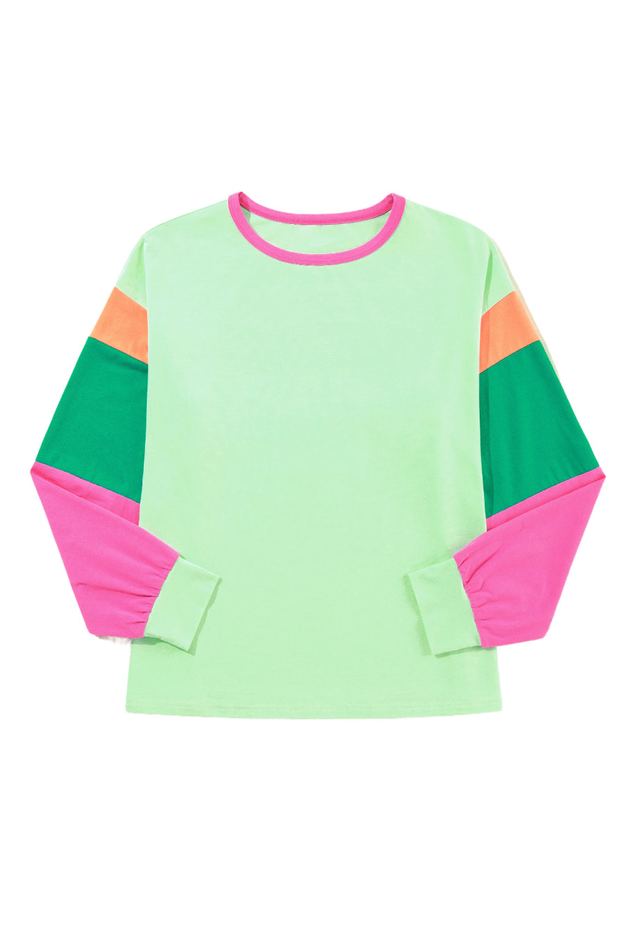 Color Block Long Sleeve Loose Fit Top- 3 Colors