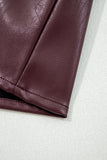 Faux Leather Sleeveless Crew Neck Mini Dress- 3 Colors