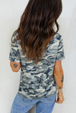 Heathered Camouflage Crew Neck Short Sleeve T-Shirt- 2 Colors