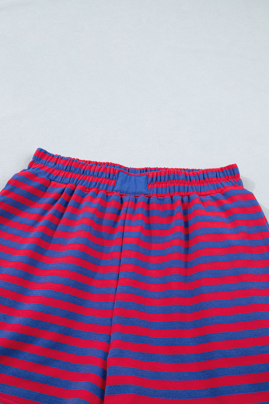Striped Ribbed Short Sleeve T-Shirt and Shorts Set- 3 Colors