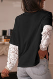 Lace Long Sleeve Drop Shoulder T-Shirt- 2 Colors