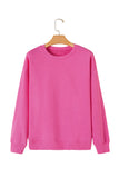 Fuchsia Classic Crew Neck Pullover Sweatshirt