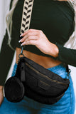 Floral & Geometric Strap PU Crossbody Bag With Coin Purse