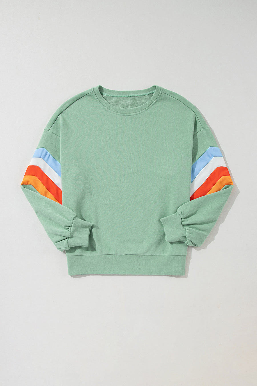 Striped Arm Drop Sleeve Loose Sweatshirt- 2 Colors