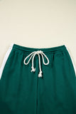 Green Varsity Striped Pullover Top & Loose Drawstring Pants Set