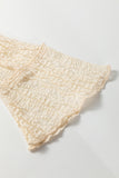 Light Pink Flounced Long Sleeve Mock Neck Sheer Lace Top
