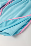 Plus Size Contrast Trim T-Shirt and Skort Two Piece Set- 3 Colors