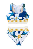 Floral Print Cutout Racerback High-Waist Tankini- 2 Styles