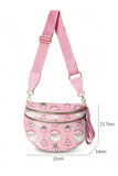 Graphic Print Multi Pocket Crossbody Bag- 4 Styles