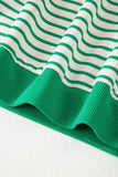 Striped Ruffle Sleeve Crew Neck T-Shirt- 3 Colors
