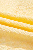 Butter Yellow Waffle Textured Tie Front Notched Neck Pleated Sleeveless Blouse