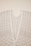 Redwood Burl Mix Pattern Hollow Knit Open Front Cardigan