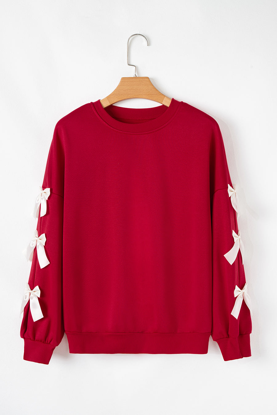 Red & White Bows Crew Neck Sweatshirt
