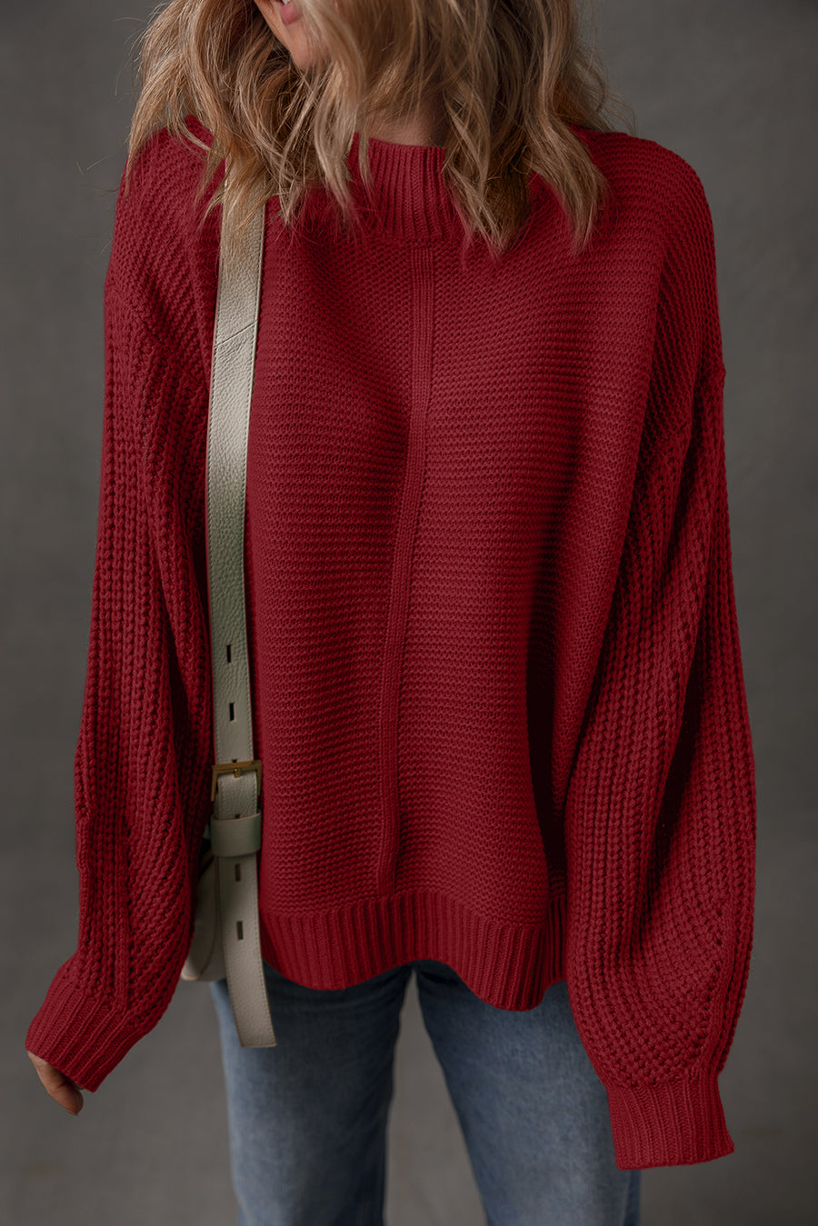 Front Seam Drop Shoulder Loose Fit Sweater- 3 Colors