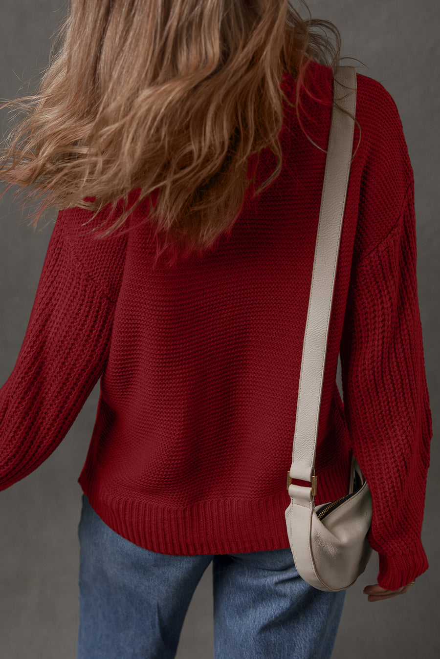 Front Seam Drop Shoulder Loose Fit Sweater- 3 Colors