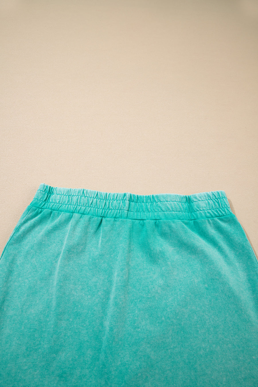 Yellow Cream Solid Color Washed Sleeveless Top Split Skort Cotton 2pcs Outfit