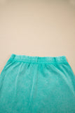 Yellow Cream Solid Color Washed Sleeveless Top Split Skort Cotton 2pcs Outfit