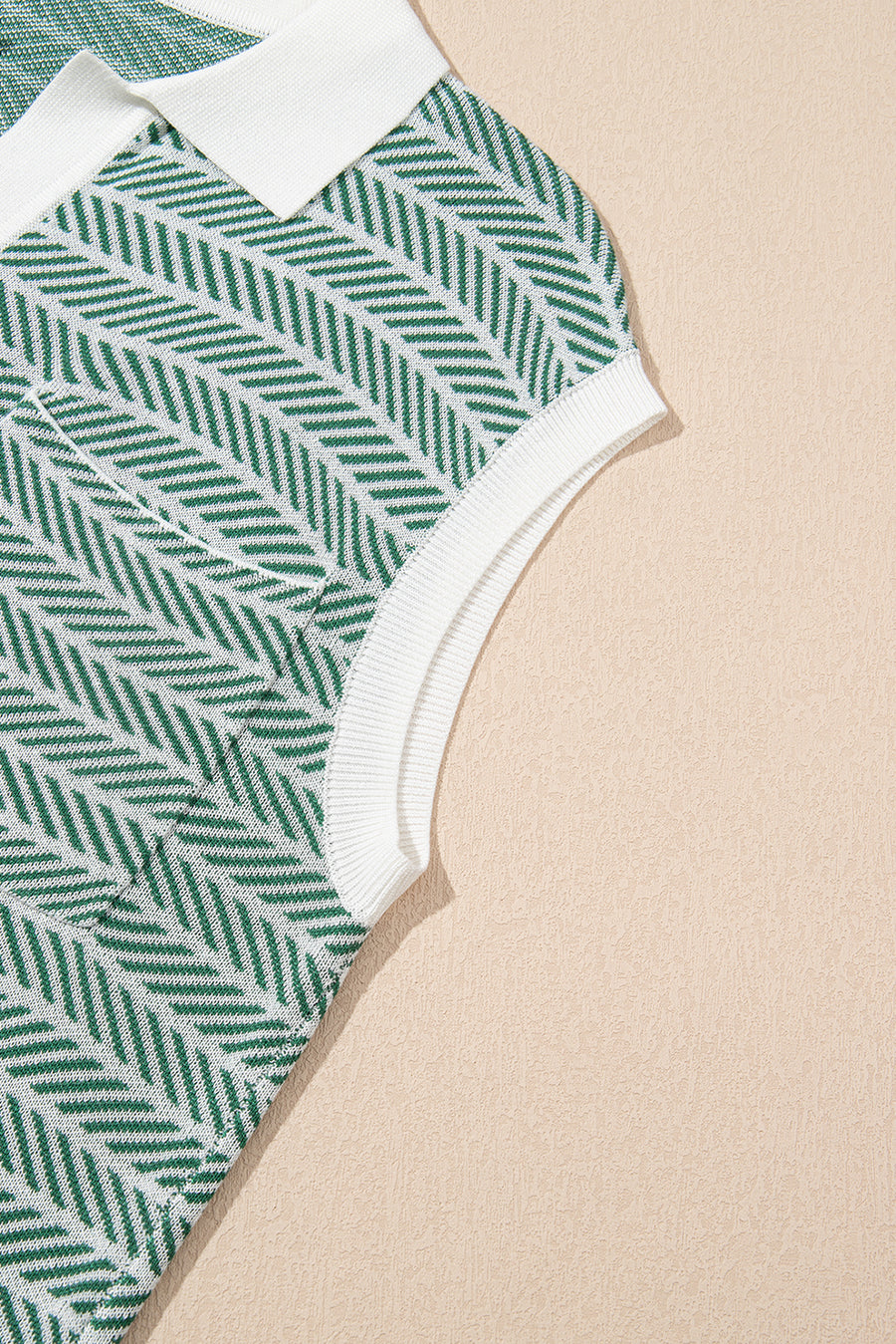 Striped Contrast Trim Sleeveless Collared Sweater- 3 Colors