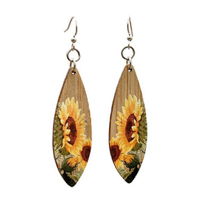 Sunflower Bamboo Earrings #957