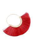 Fan Tassel Hoop Earrings- 9 Colors