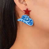 Starry Cowboy Hat Acrylic Earrings