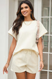Textured Short Sleeve Top and Shorts Set- 7 Colors