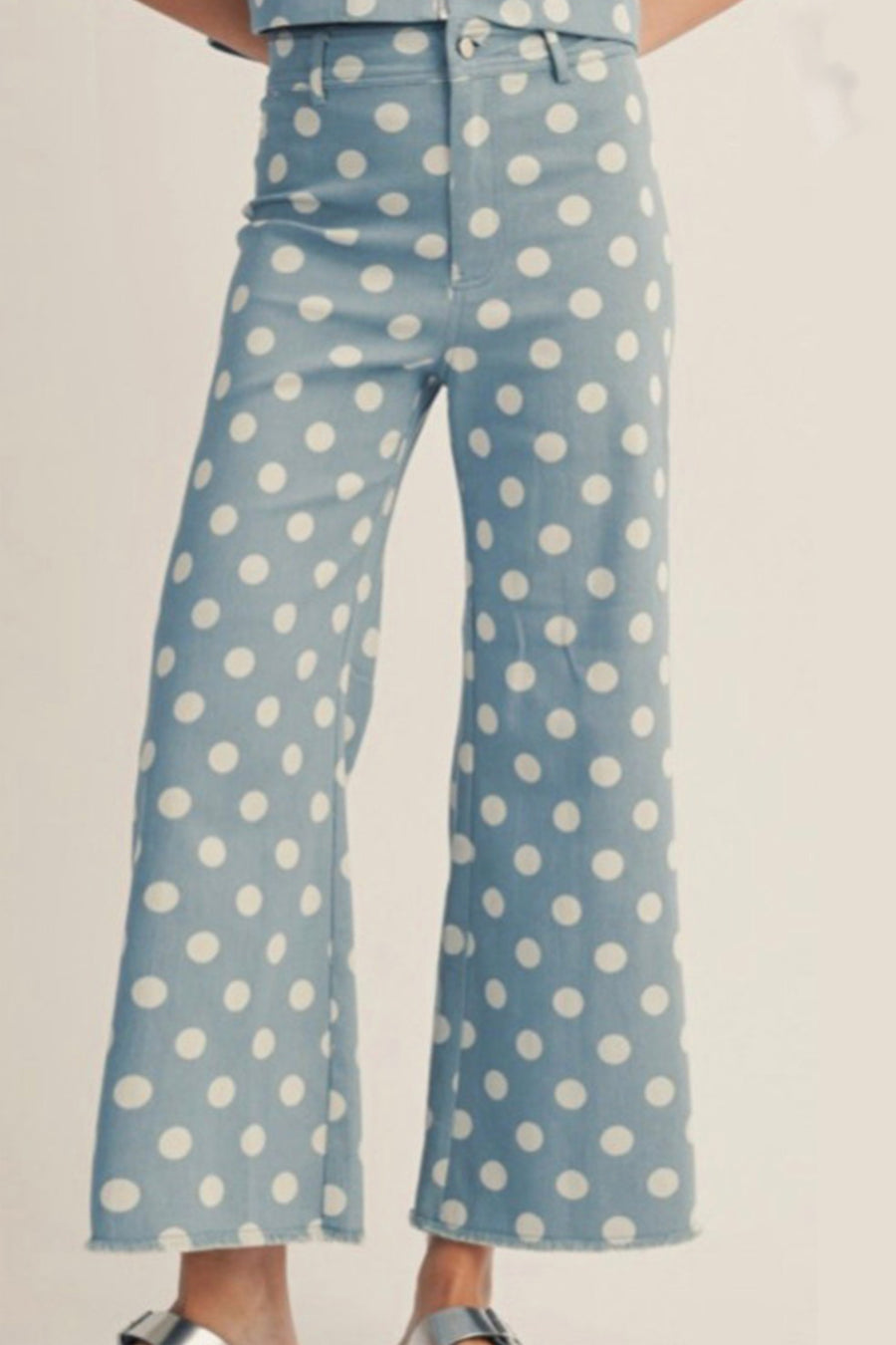 Print Frayed Edge Wide Leg High-Waist Jeans- 7 Styles