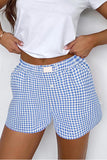 Gingham High-Waisted Loose Wide Leg Shorts- 2 Colors
