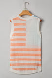 American Flag Notched Neck Loose Knit Vest- 2 Colors