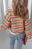 Ivory Multi Dotty Striped Knit Drop Shoulder Sweater