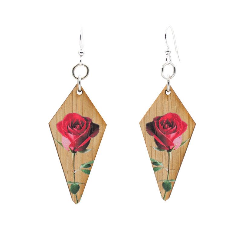 Final Rose Bamboo Earrings #973