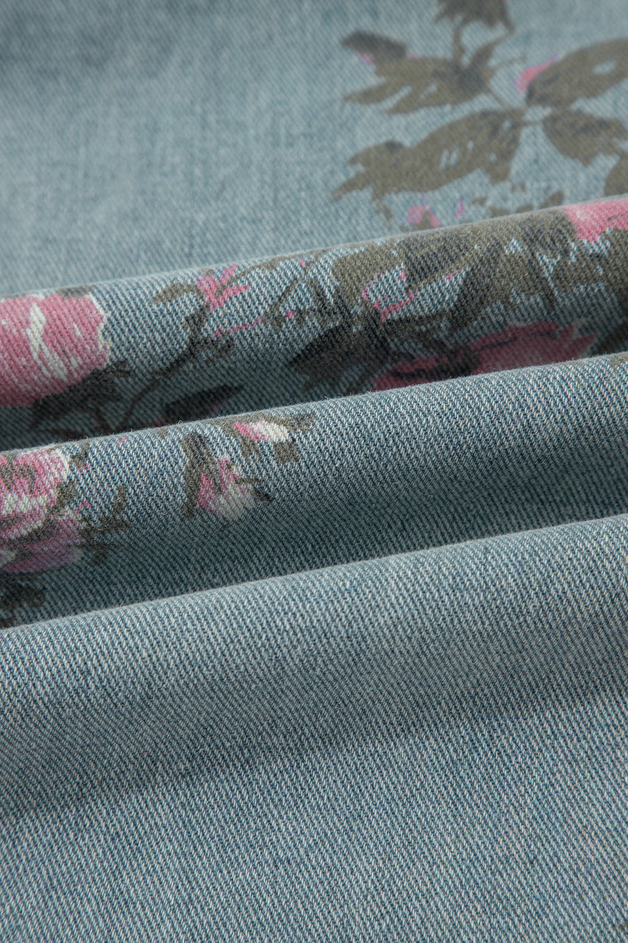 Floral Print Pleated High-Waist Wide Leg Denim Overalls- 3 Colors