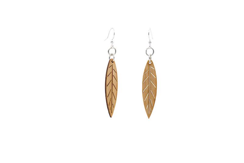 Small Leaf Bamboo Earrings #974