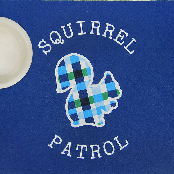 Summer Plaid w/ Squirrel (Blue) - Dog Mat
