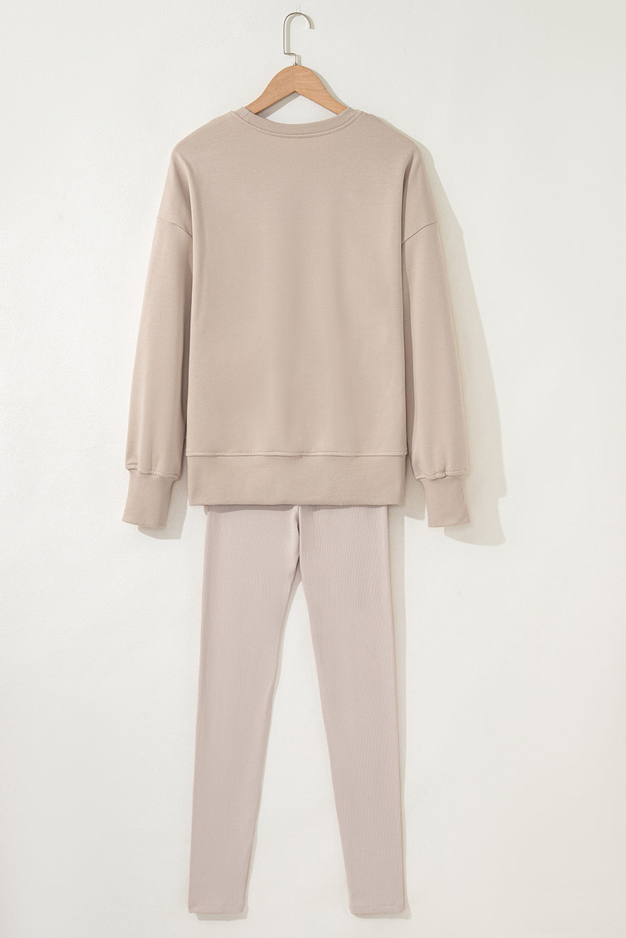 Oversized Split Hem Sweatshirt & Ribbed Leggings Set- 3 Colors
