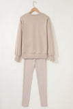 Oversized Split Hem Sweatshirt & Ribbed Leggings Set- 3 Colors