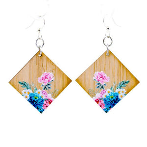 Floral Artistry Bamboo Earrings #978