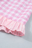 Gingham and Striped Ruffle Trim Lace Tie Shorts- 3 Colors