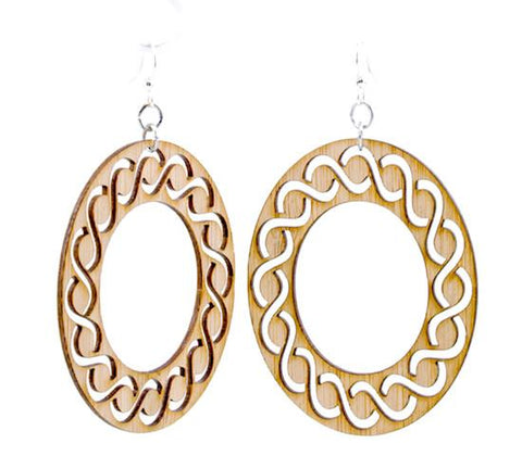 Intertwined Oval Bamboo Earrings #984