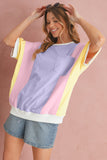 Pastel Color Block Patchwork Oversized T-Shirt