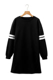 Varsity Striped Long Sleeve Loose Mini Dress with Pockets- 5 Colors