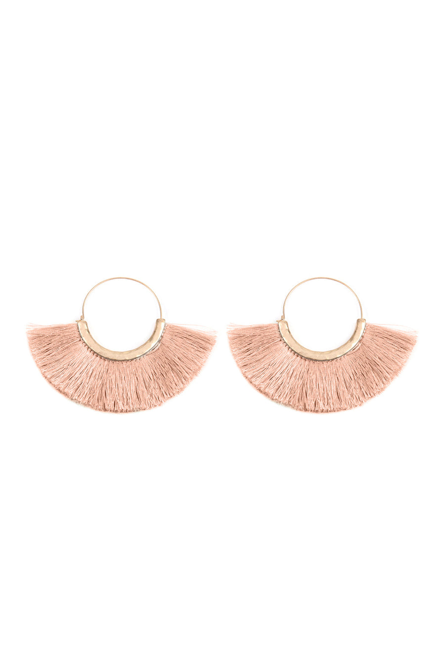 Fan Tassel Hoop Earrings- 9 Colors