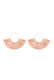 Fan Tassel Hoop Earrings- 9 Colors