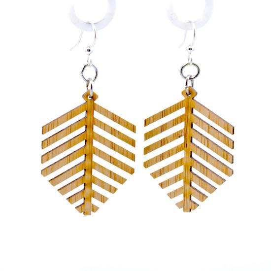 Modern Leaf Bamboo Earrings #997