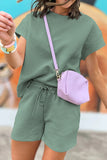 Textured Short Sleeve Top and Shorts Set- 7 Colors