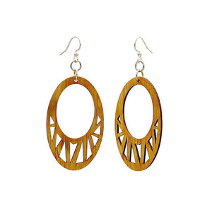 Fragmented Oval Bamboo Earrings #998