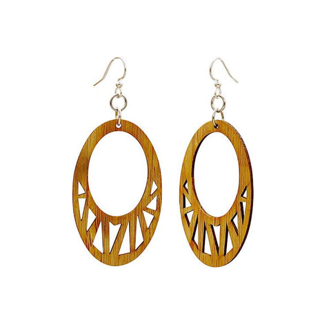 Fragmented Oval Bamboo Earrings #998