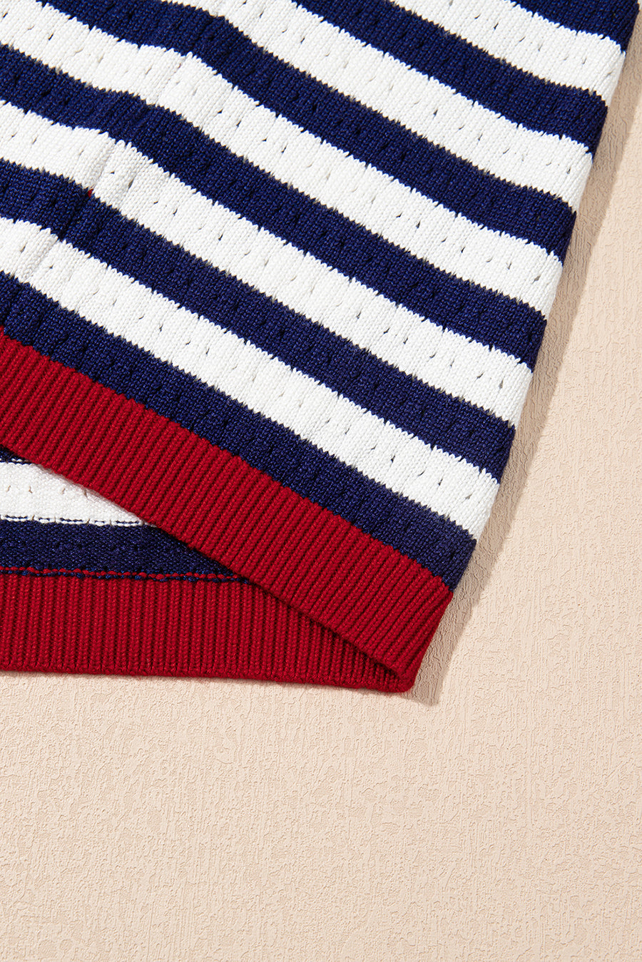 Striped Contrast Trim Sleeveless Sweater Vest- 3 Colors