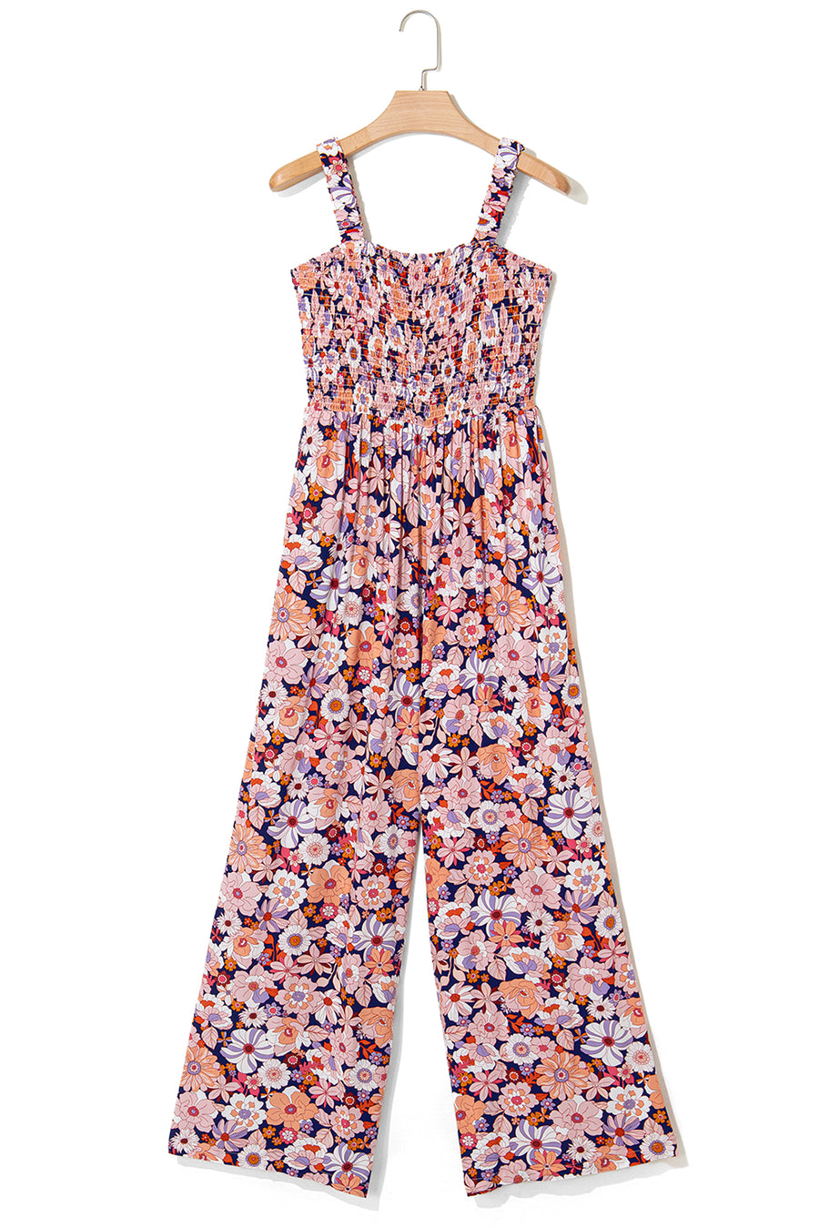 Floral Square Neck Stretch High-Waist Jumpsuit- 3 Colors