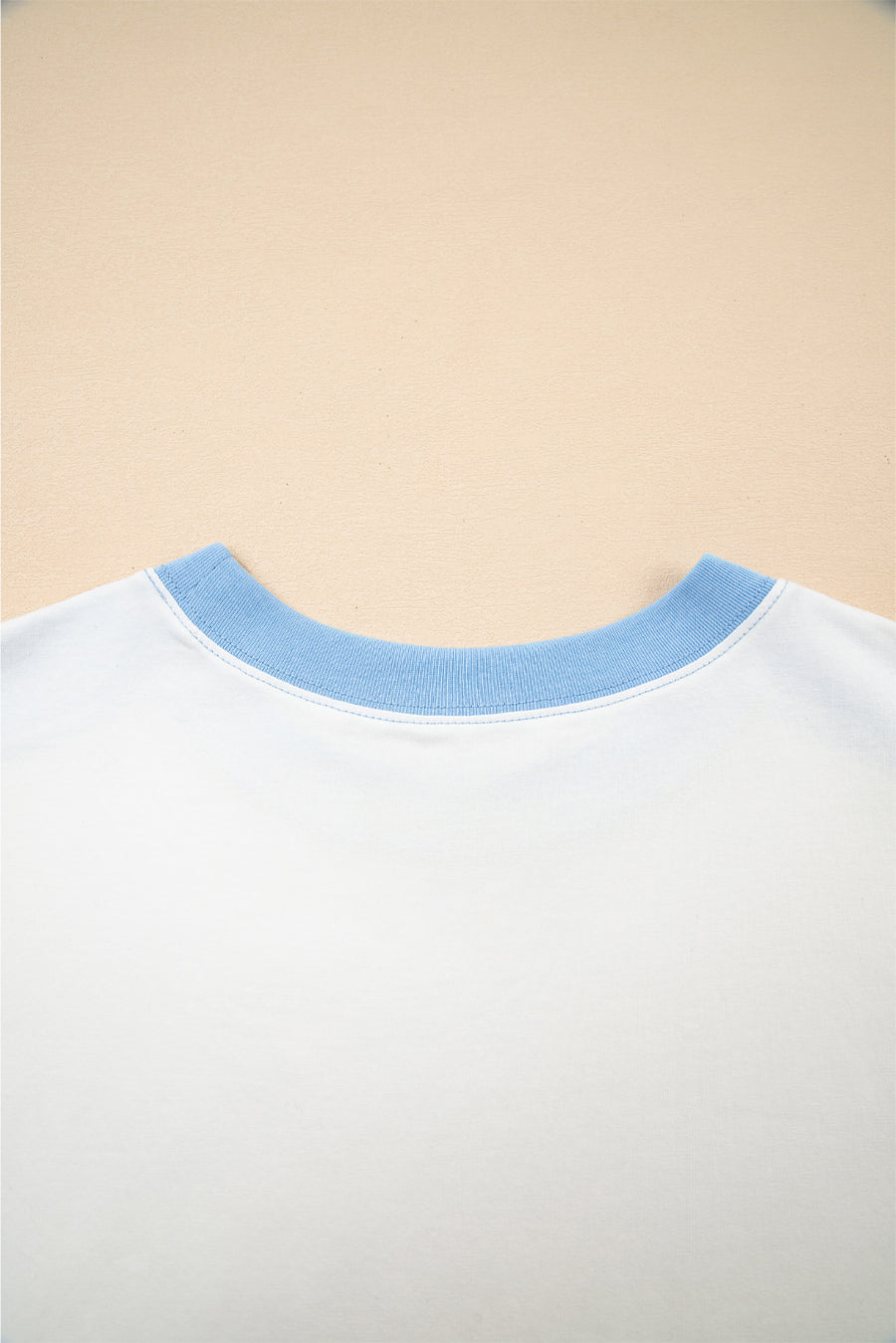Color Block Exposed Seam Patchwork Crew Neck T-Shirt- 2 Colors